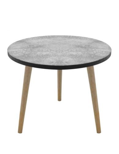 Stół okrągły z "cementowym" blatem mały