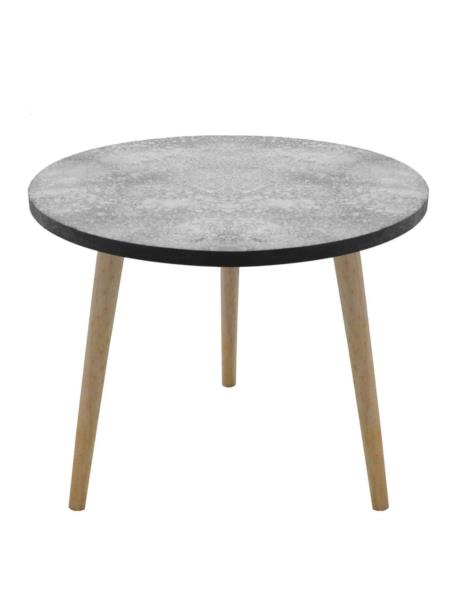 Stół okrągły z "cementowym" blatem mały