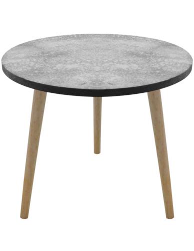 Stół okrągły z "cementowym" blatem duży