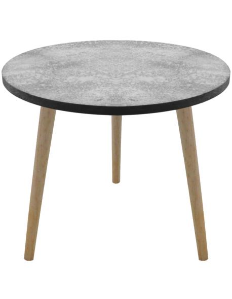 Stół okrągły z "cementowym" blatem duży