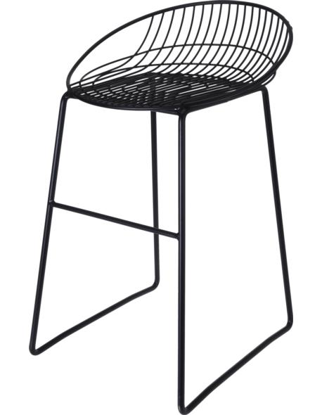 Krzesło Metalowe Czarne niskie oparcie