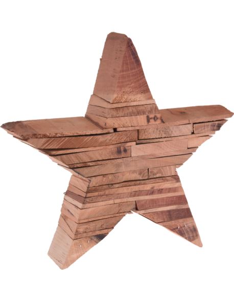 Gwiazda drewniana stojąca H25 x 5,5 cm
