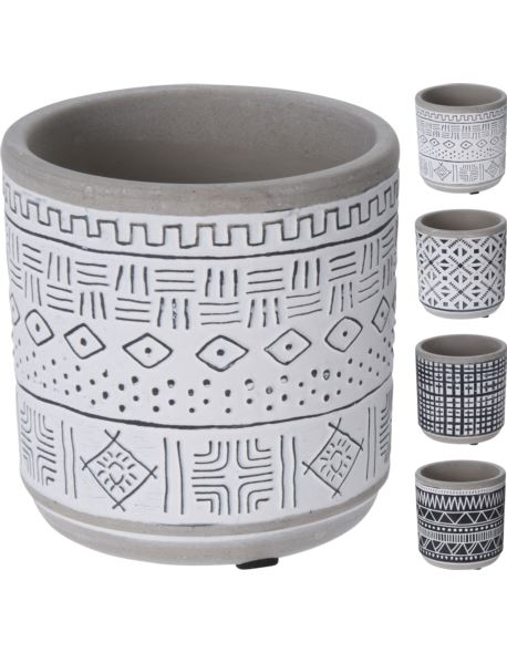 Doniczka ceramiczna Cylinder Wzorek