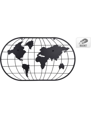 Metalowa dekoracja ścienna - Mapa świata