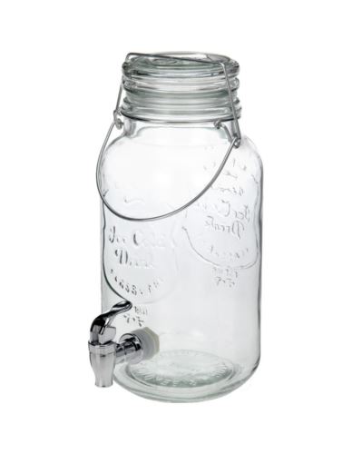 Słój szklany z nalewakiem i szklaną pokrywką
