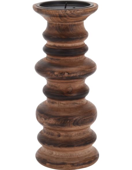 Świecznik kolumnowy Drewno Mango H24cm