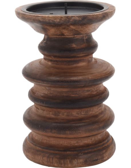 Świecznik kolumnowy Drewno Mango H15cm