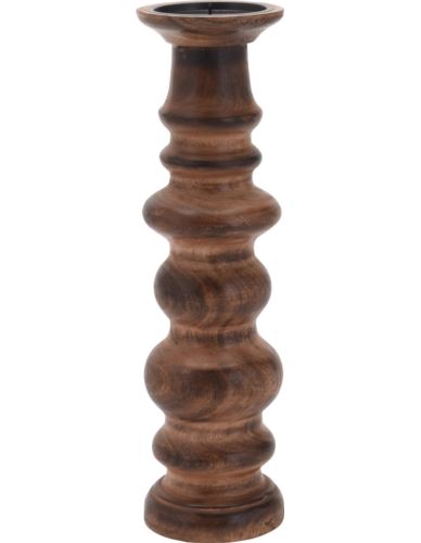 Świecznik kolumnowy Drewno Mango H36cm