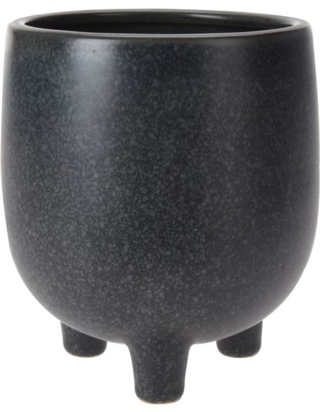 Doniczka ceramiczna na 3 nóżkach czarna