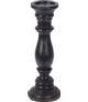 Świecznik kolumnowy Drewno Mango Czarny H36cm