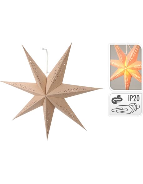 Gwiazda papierowa beżowa ze złotym D60cm