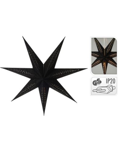 Gwiazda papierowa czarna ze złotym D75cm