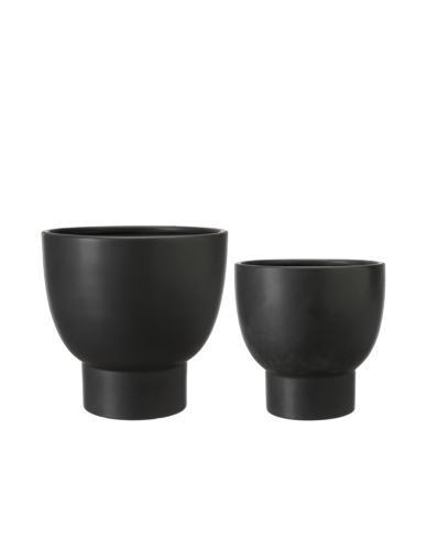 Doniczki ceramiczne misy czarne wysokie 2 szt.