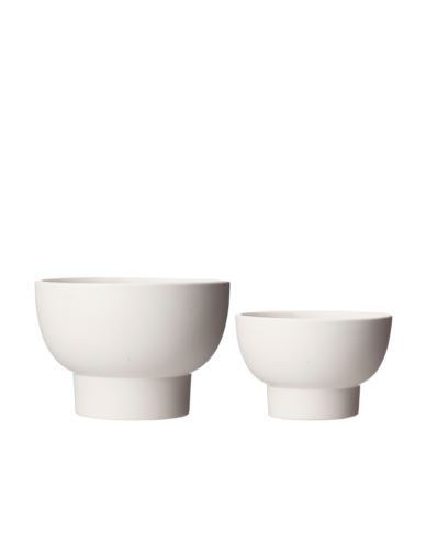 Doniczki ceramiczne misy białe niskie 2 szt.