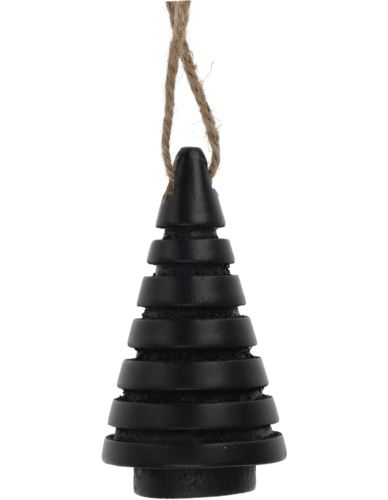 Zawieszka Drewno Choinka czarna H9 cm