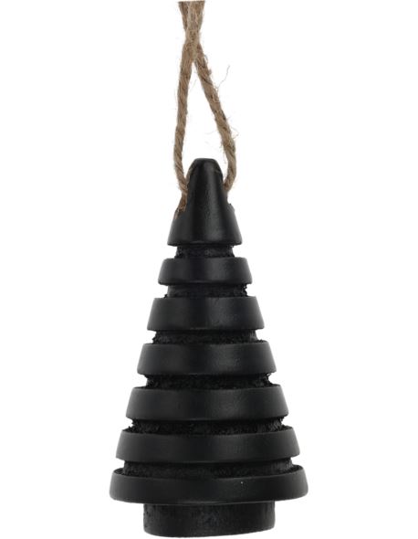 Zawieszka Drewno Choinka czarna H9 cm