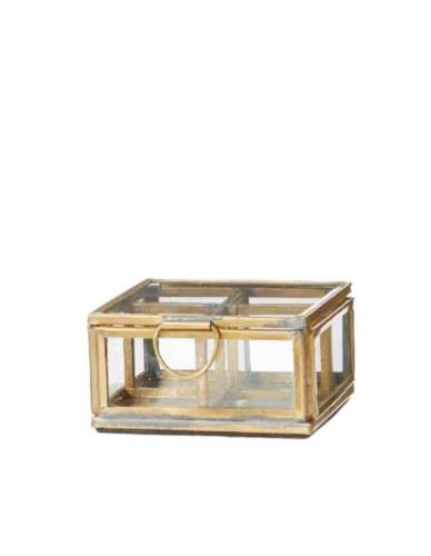 Szkatułka szklana w złotej obudowie Mini