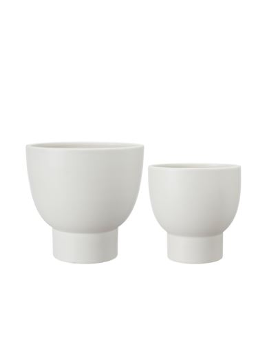 Doniczki ceramiczne misy białe wysokie 2 szt.