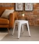 Stołek / Taboret metalowy loft biały