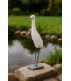 Ptak metalowy biały H55 cm