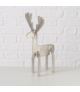 Renifer metalowy kanciasty srebrny H30 cm