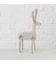 Renifer metalowy kanciasty srebrny H30 cm