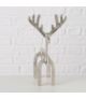 Renifer metalowy kanciasty srebrny H30 cm