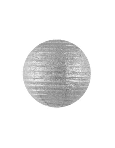 Lampion Papierowy brokatowe srebro 45 cm